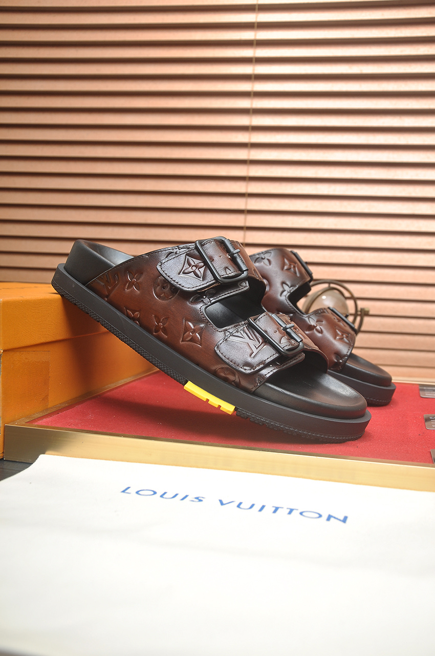 Louis Vuitton Men's Leather Sandals | Stylish Summer Slides 3 i1746725400368 2524 0 1