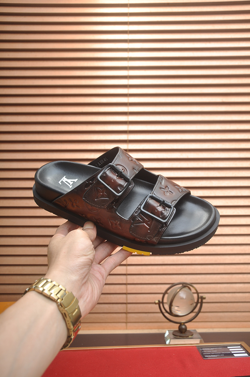Louis Vuitton Men's Leather Sandals | Stylish Summer Slides 9 i1746725400945 1733 0 7