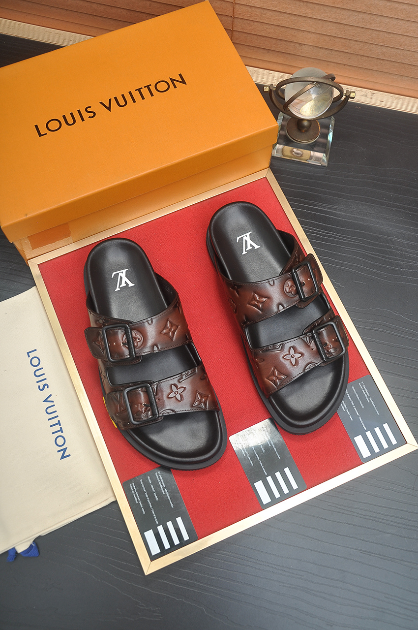 Louis Vuitton Men's Leather Sandals | Stylish Summer Slides 10 i1746725400965 9773 0 8