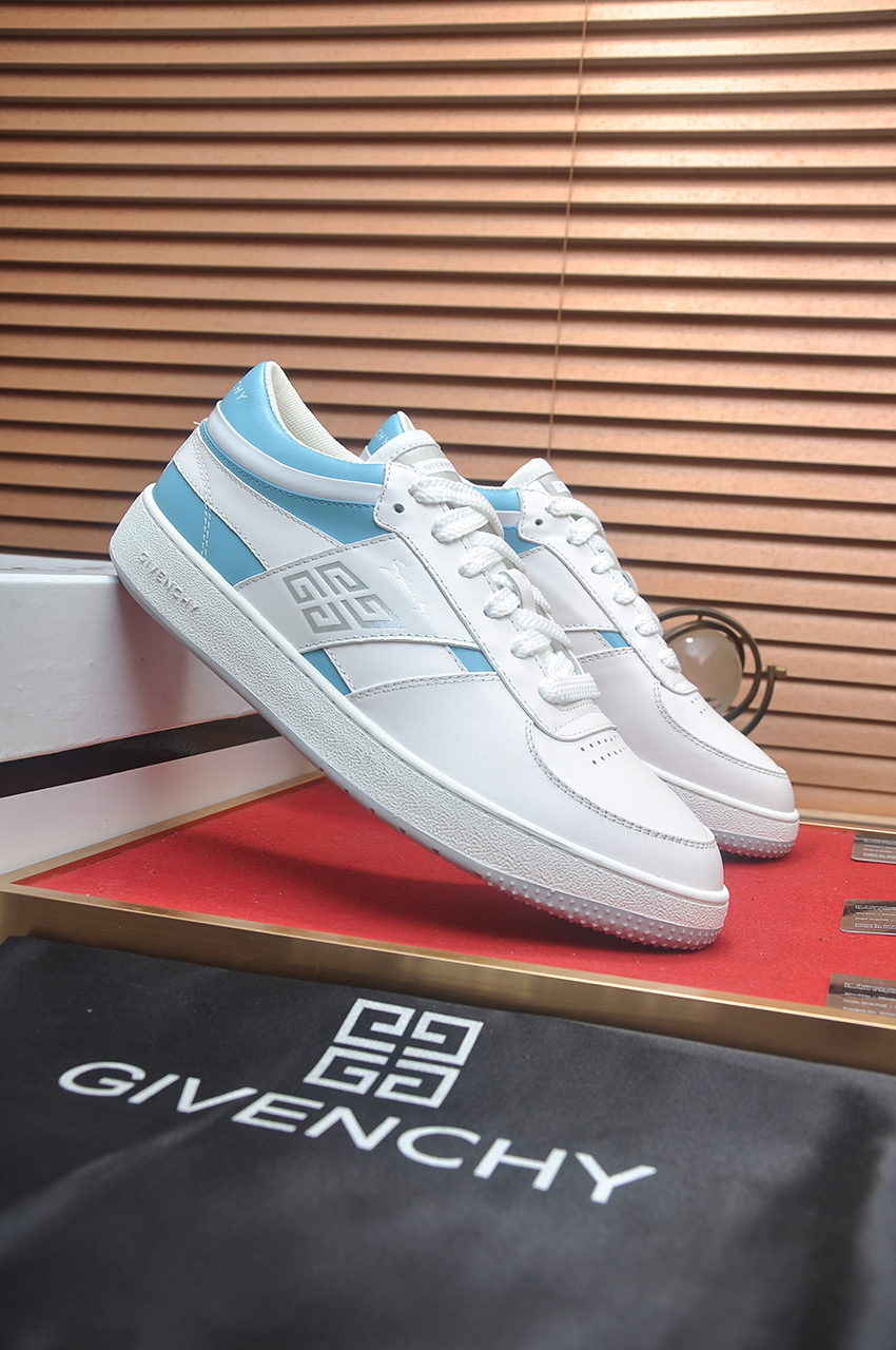 Givenchy Men's City Sport Low-Top Sneakers in White and Blue Leather 4 i1746983223669 4876 0 2