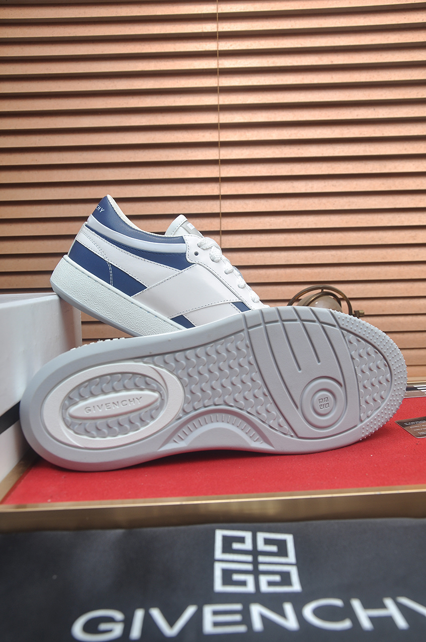 Givenchy Men's White & Blue Leather Sneakers Designer Athletic Shoes 8 i1746983239432 4174 0 6