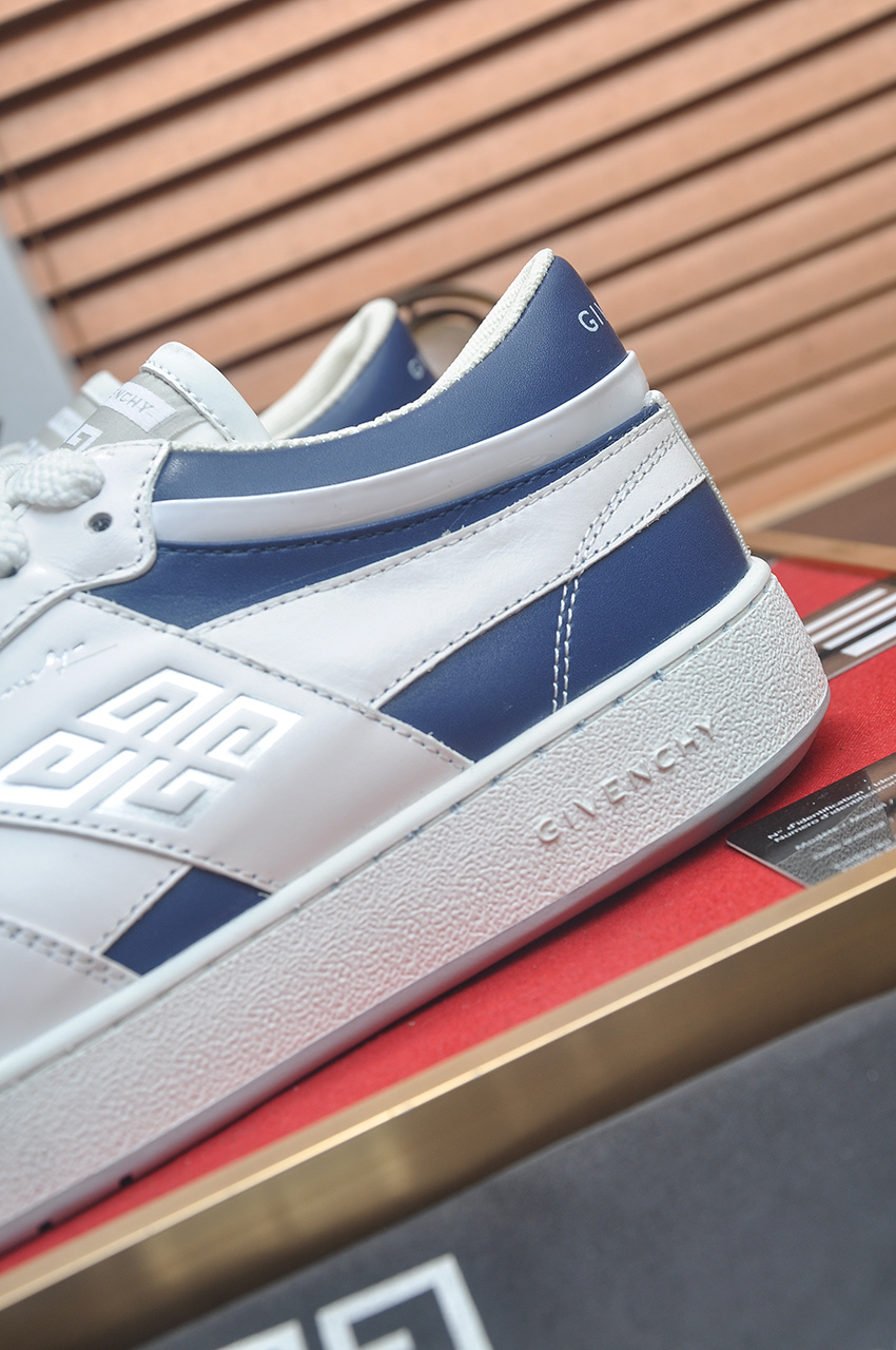 Givenchy Men's White & Blue Leather Sneakers Designer Athletic Shoes 10 i1746983239897 9731 0 8