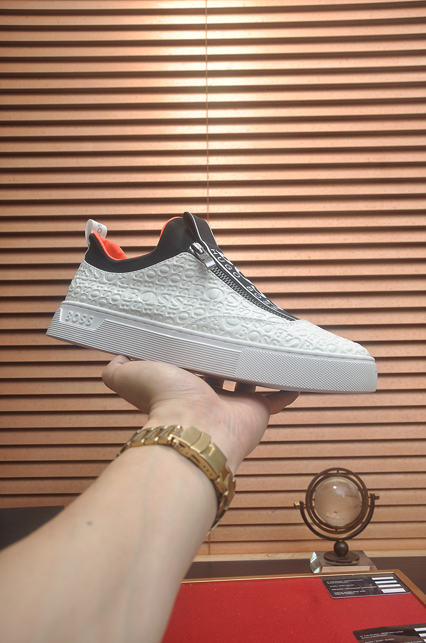 NO:621433,[BOSS] The highest version of men's shoes on the market, welcome to 1:1 comparison, the most popular BOSS Hong Kong counter casual shoes, counter quality, support inspection, high-quality workmanship, the upper is made of Italian imported calf leather splicing fabric imported sheepskin lining, original fashionable sports outsole, casual fashion, high-end quality, size 38-45 (45 customized),,cowhide,sheepskin19860909【BOSS】市场最高版本男鞋,欢迎1:1对比,爆单款BOSS香港专柜休闲鞋,专柜品质,支持验货,优质做工,鞋面采用意大利进口胎牛皮拼接布料进口羊皮内里,原版时尚运动大底 ,休闲时尚,高端品质,码数38-45（45 定制),,cowhide,sheepskin,Men's shoes