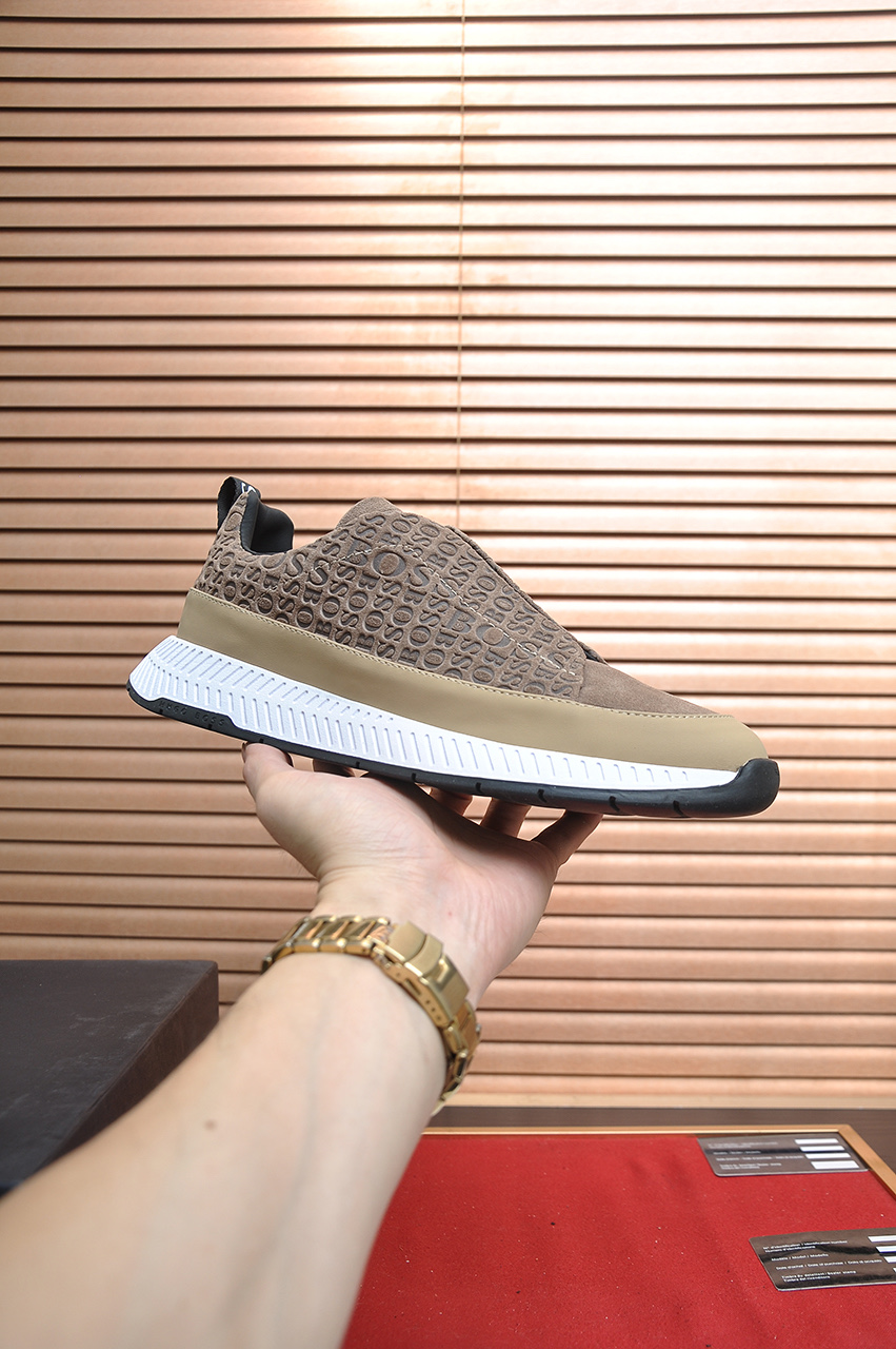 NO:955299,[BOSS] The highest version of men's shoes on the market, welcome to 1:1 comparison, the most popular BOSS Hong Kong counter casual shoes, counter quality, support inspection, high-quality workmanship, the upper is made of Italian imported calf leather splicing fabric imported sheepskin lining, original fashionable sports outsole, casual fashion, high-end quality, size 38-45 (45 customized),,cowhide,sheepskin19860909【BOSS】市场最高版本男鞋,欢迎1:1对比,爆单款BOSS香港专柜休闲鞋,专柜品质,支持验货,优质做工,鞋面采用意大利进口胎牛皮拼接布料进口羊皮内里,原版时尚运动大底 ,休闲时尚,高端品质,码数38-45（45 定制),,cowhide,sheepskin,Men's shoes