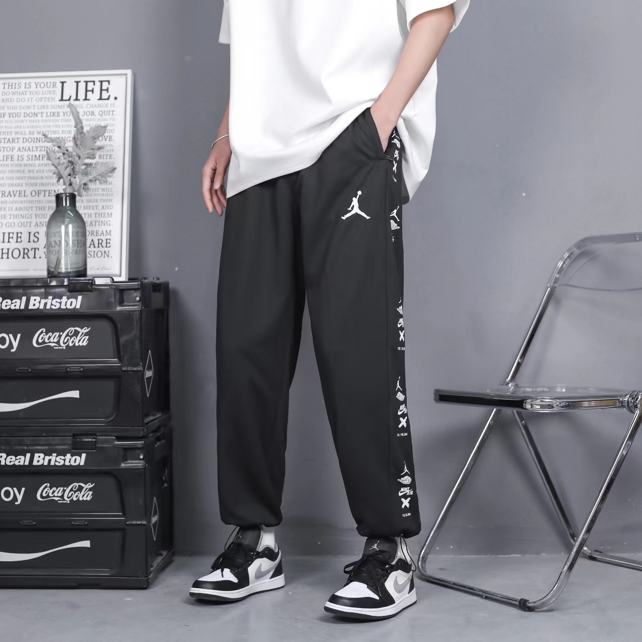 Nike XAJ Jordan Autumn 2024 Co-Living Jersey Pairs: High-Quality Embroidered Longpants. - 图片 6