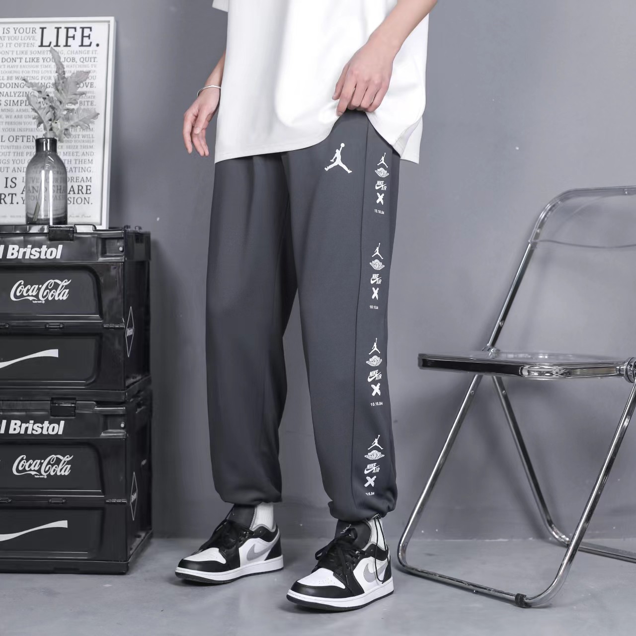 Nike XAJ Jordan Autumn 2024 Co-Living Jersey Pairs: High-Quality Embroidered Longpants. - 图片 2