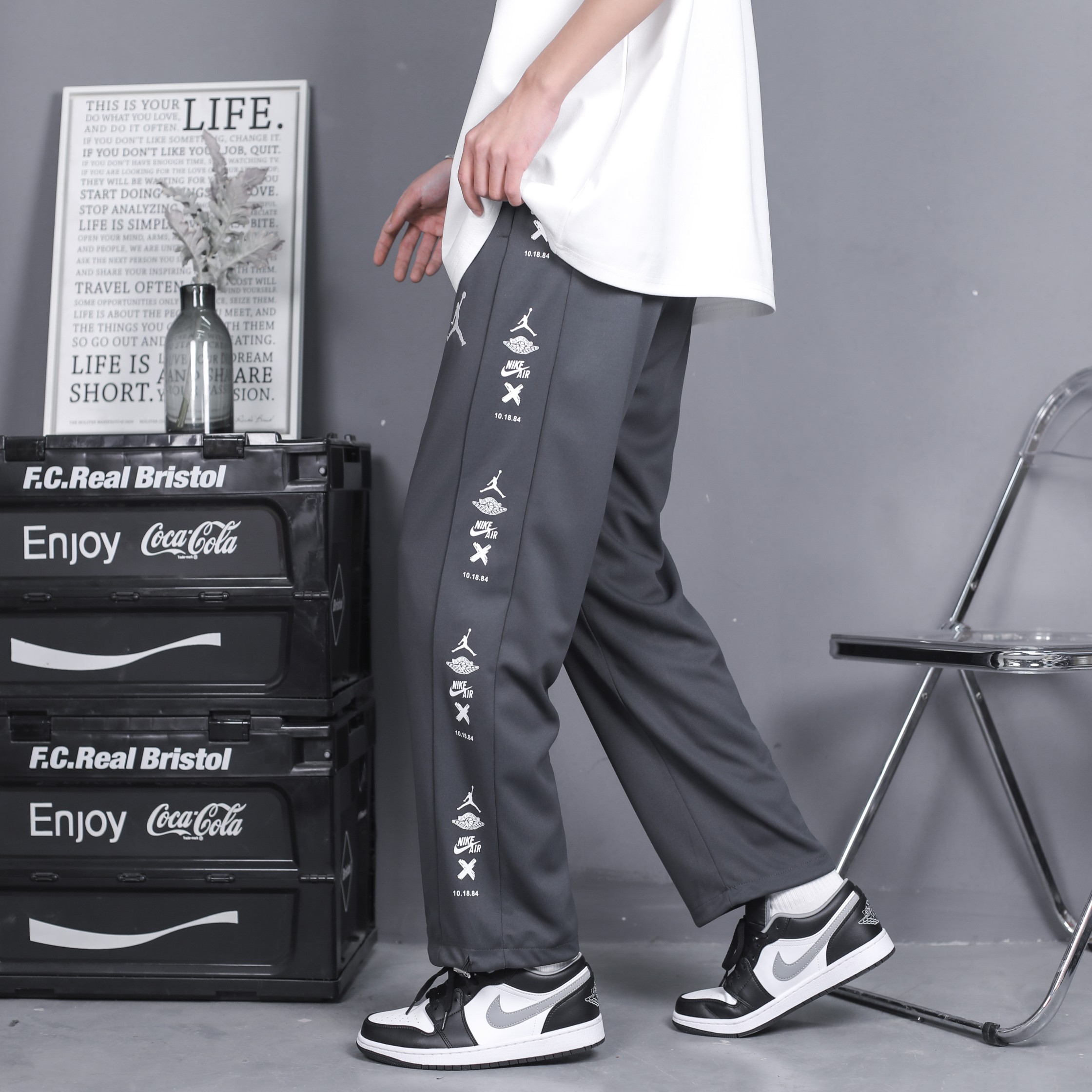 Nike XAJ Jordan Autumn 2024 Co-Living Jersey Pairs: High-Quality Embroidered Longpants. - 图片 4