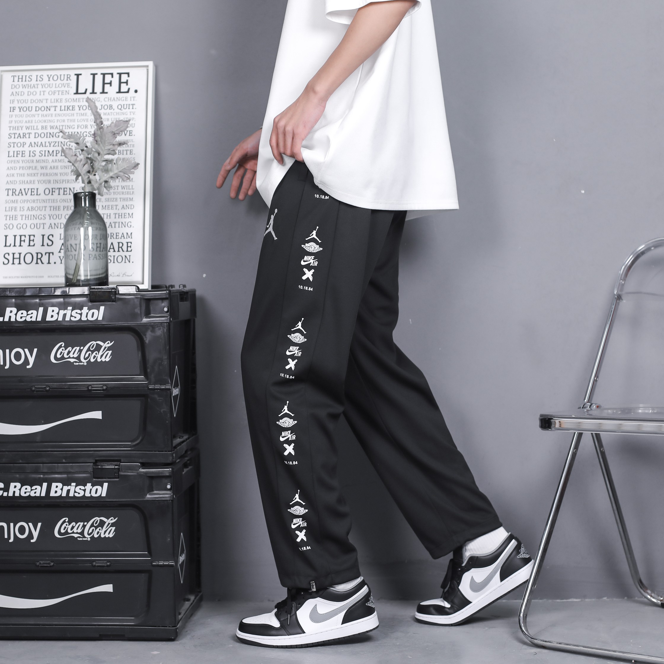 Nike XAJ Jordan Autumn 2024 Co-Living Jersey Pairs: High-Quality Embroidered Longpants. - 图片 8