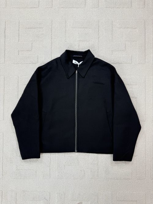 Acne Studios Wool Zip-Up Jacket with Point Collar, Relaxed Fit - Modern Style 1 Acne Studios Wool Zip-Up Jacket with Point Collar, Relaxed Fit - Modern Style