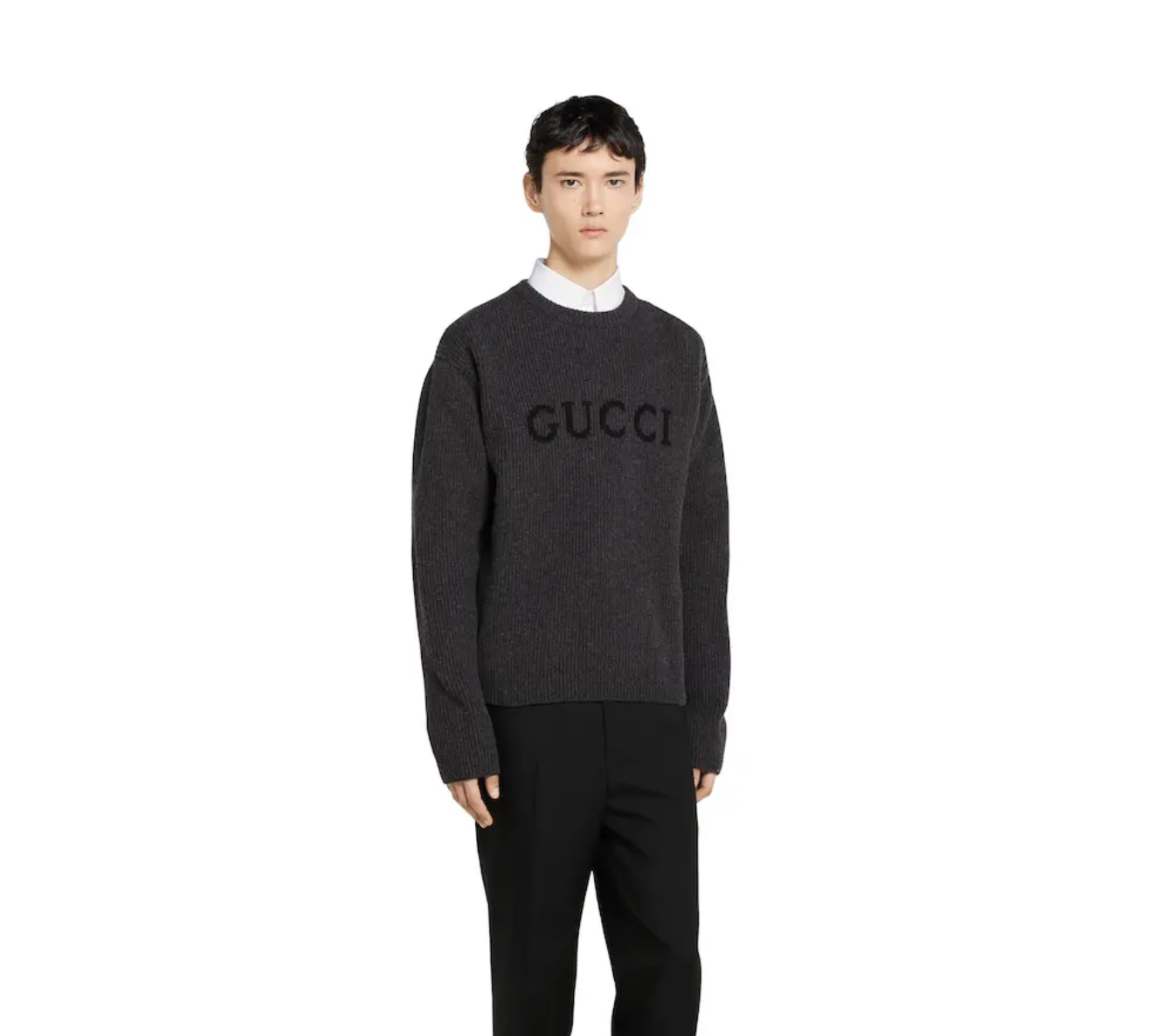 Gucci Wool and Cashmere Blend Ribbed Knit Sweater in Dark Gray 5 i1759340331149 6621 0 3
