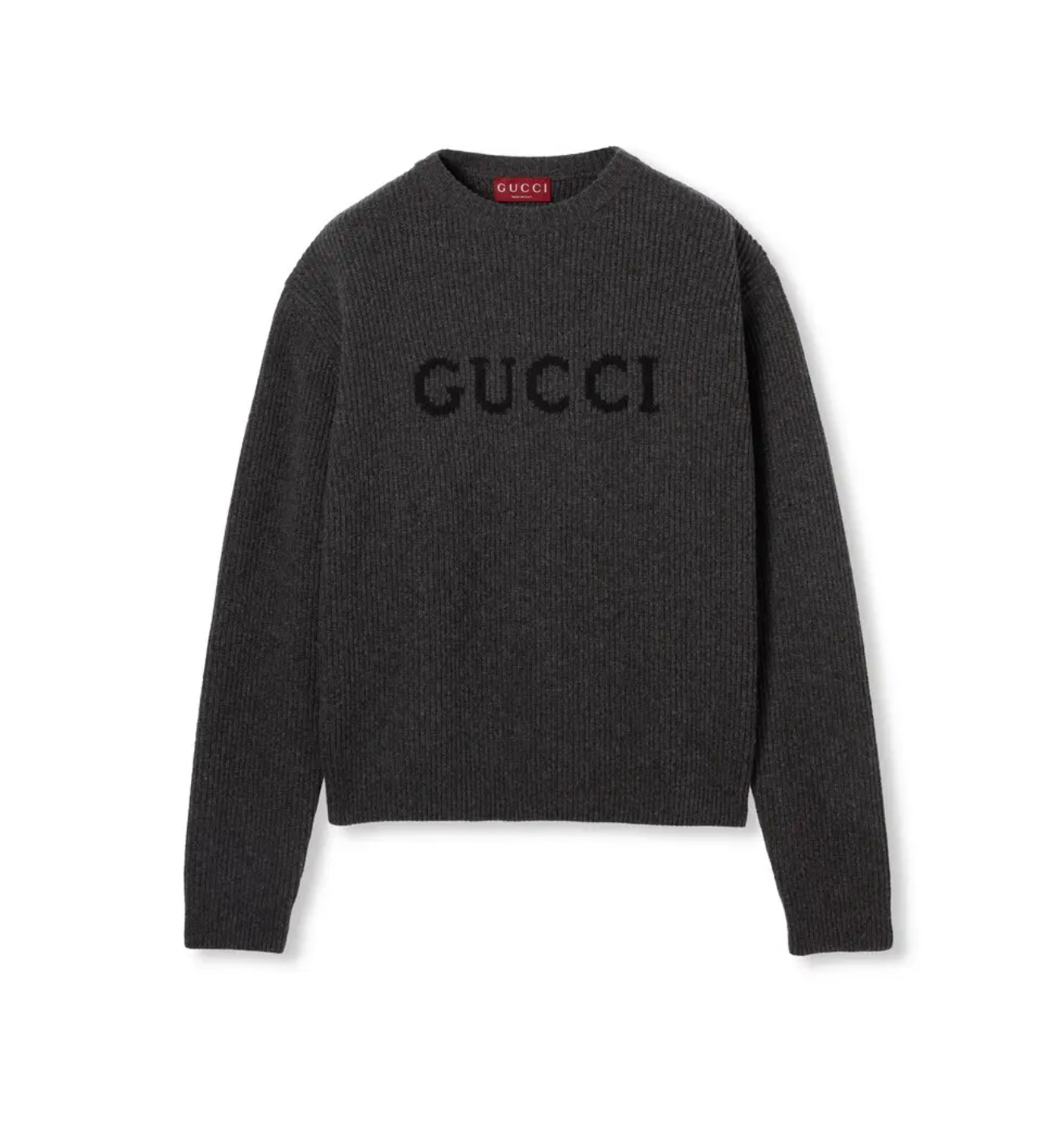 Gucci Wool and Cashmere Blend Ribbed Knit Sweater in Dark Gray 3 i1759340331149 7082 0 1