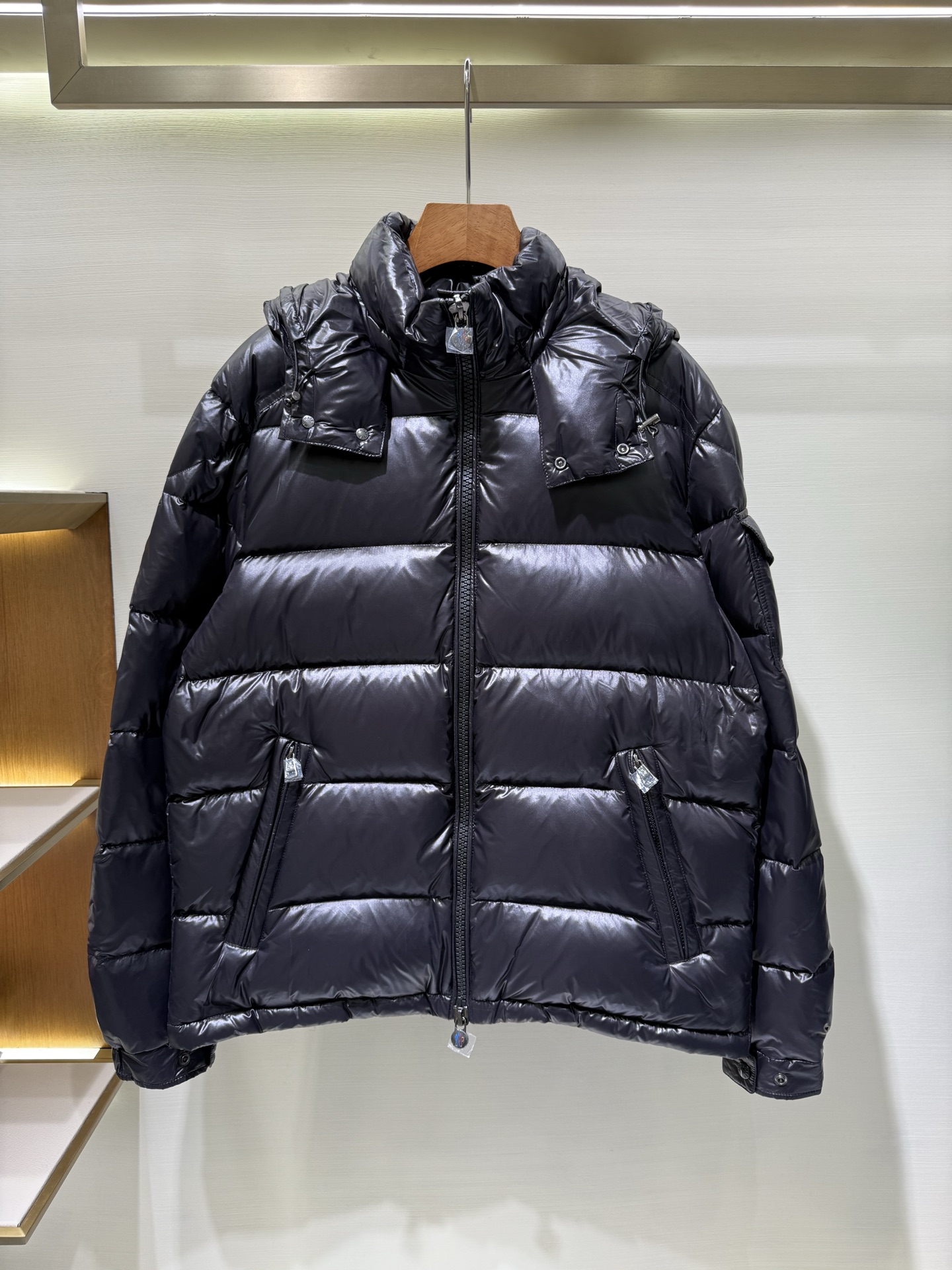 Moncler Maya Down Jacket: Matte Nylon, Quilted, Detachable Hood - Classic Style