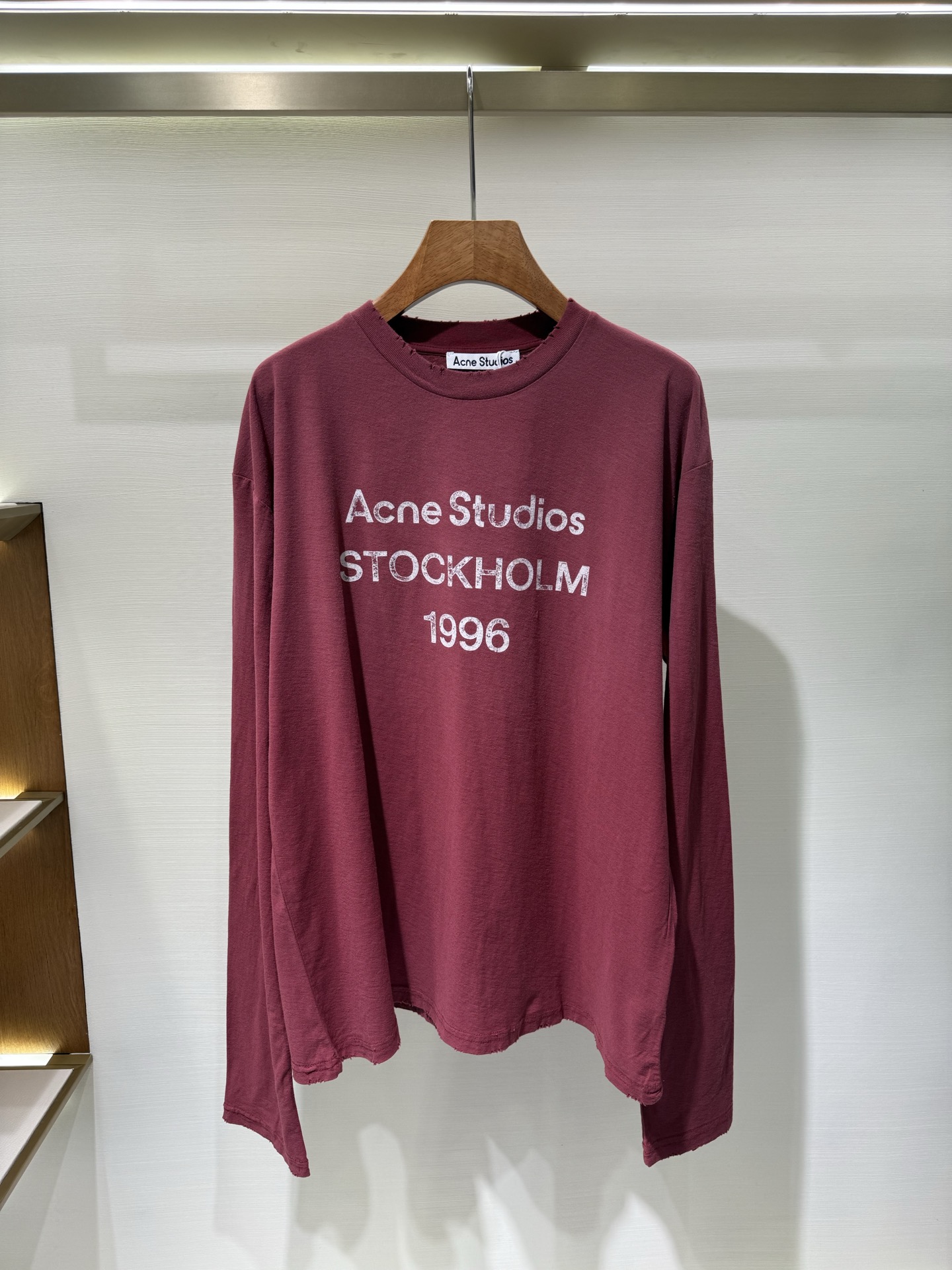 Acne Studios Stockholm 1996 Logo Print Long Sleeve T-Shirt