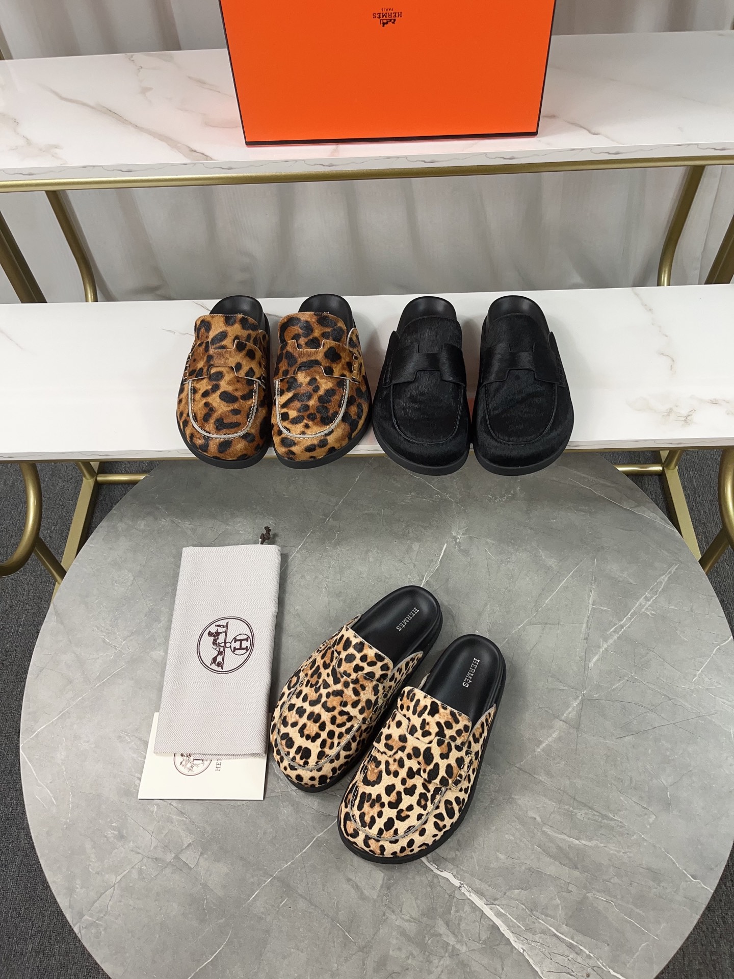 NO:225854,Herme's Latest couple style Birken Slippers Old uncle's shoes Slippers H-slippers Original purchase and development Made of goods Herme GO series Suede goatskin and sheepskin mules, classic 