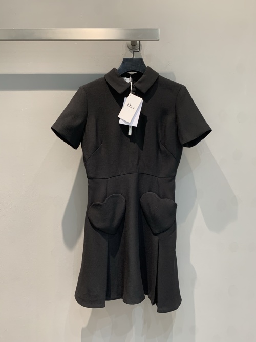 Dior Black Silk-Wool Heart Pocket Mini Dress - Chic & Playful Design 1 Dior Black Silk-Wool Heart Pocket Mini Dress - Chic & Playful Design