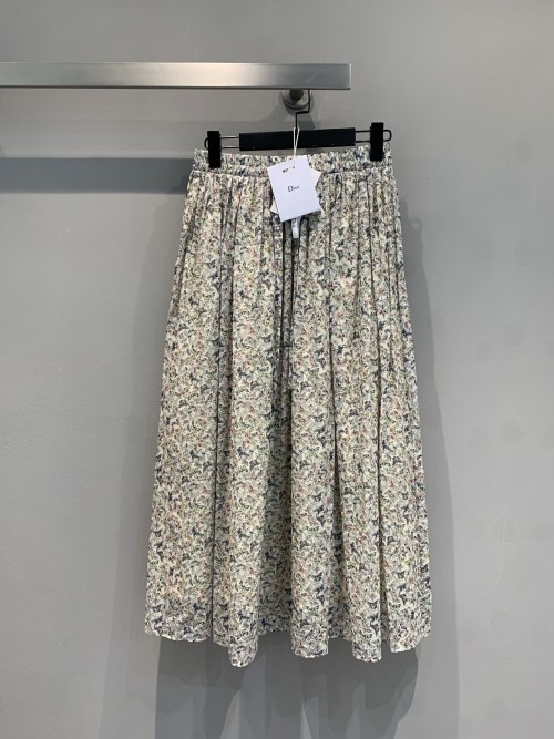 Dior 2024 Summer Floral Print Midi Skirt - Lightweight & Comfortable 1 Dior 2024 Summer Floral Print Midi Skirt - Lightweight & Comfortable