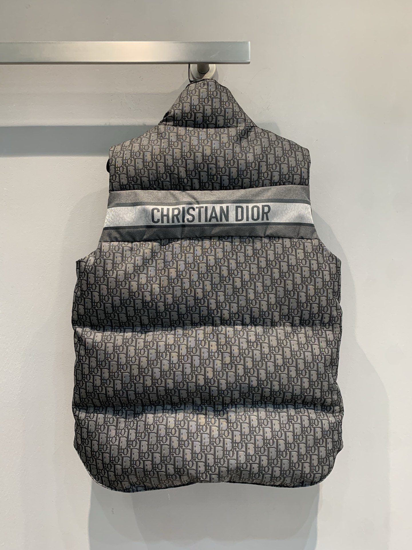 新款🔥出货啦📢 CD2025秋冬新款Alps滑雪系列立领老花羽绒马甲，银灰配色+经典老花提花，辨识度超高