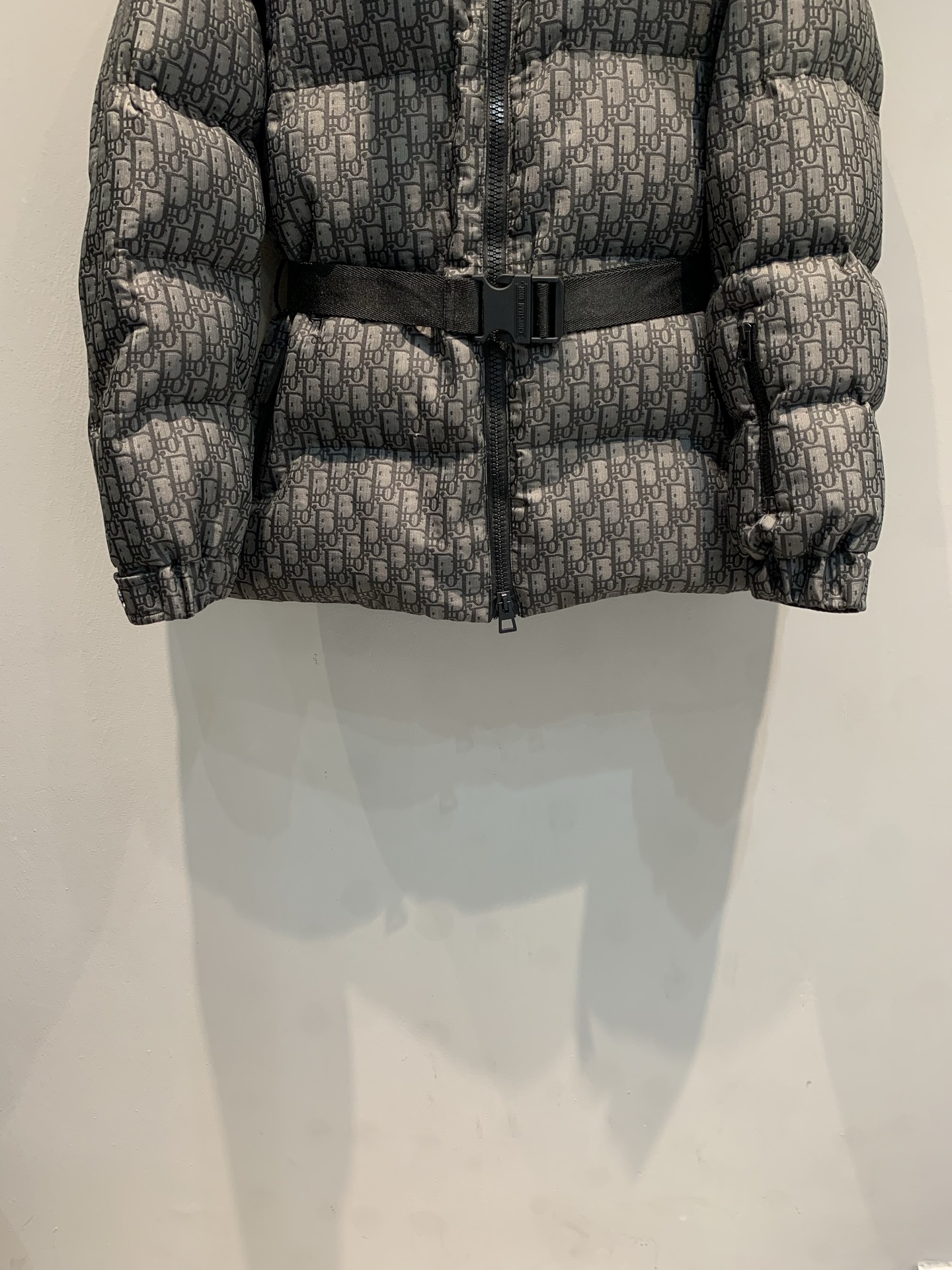 新款🔥出货啦📢 CD2025秋冬新款Alps滑雪系列立领收腰老花羽绒服。黑色绗缝塔夫绸面料+Obliqu