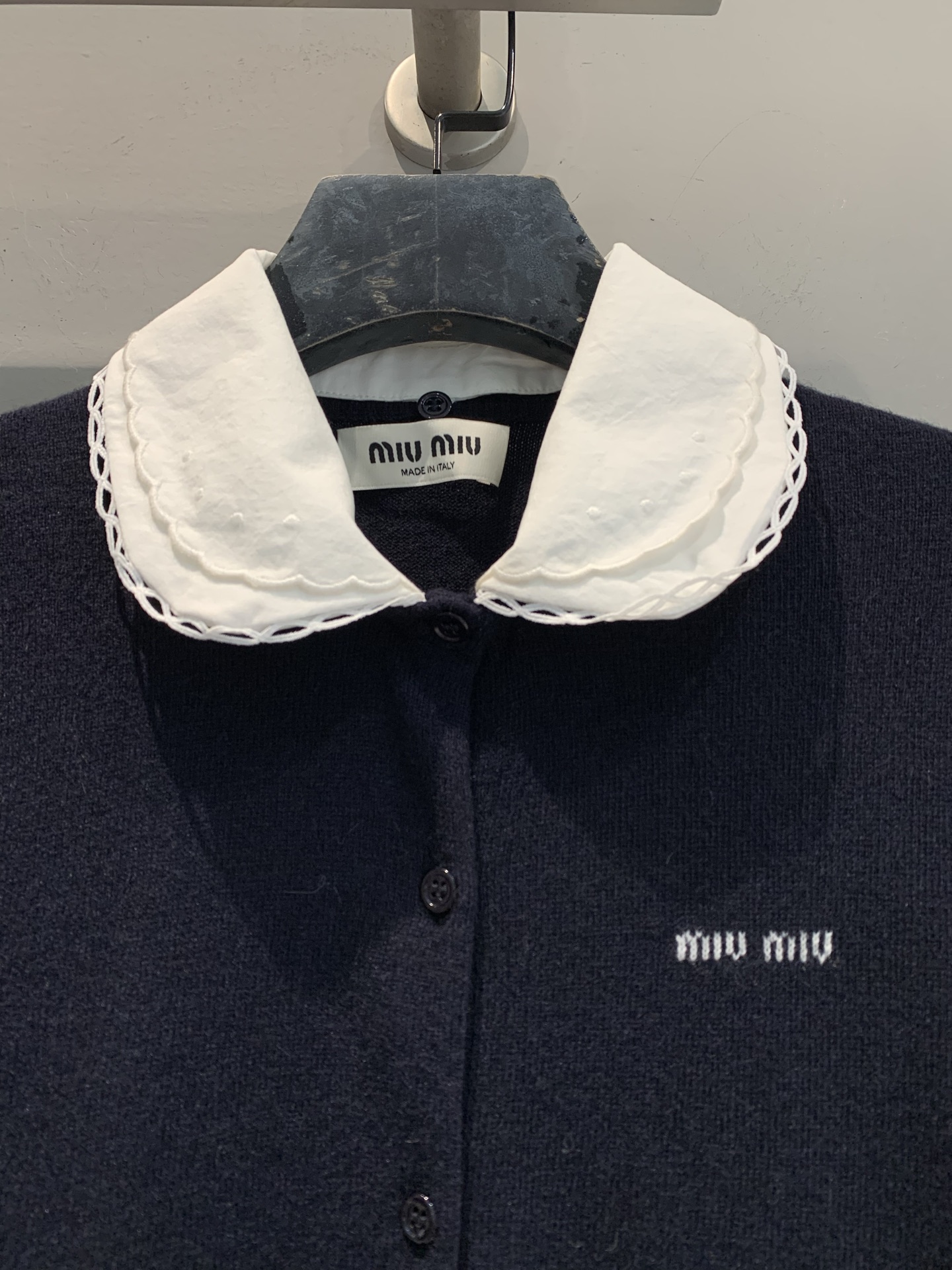🆕🆕🆕特价340 新款🆕 原版开发 Miumi*2026早春新款时髦复古娃娃领羊绒针织开衫，100%羊绒