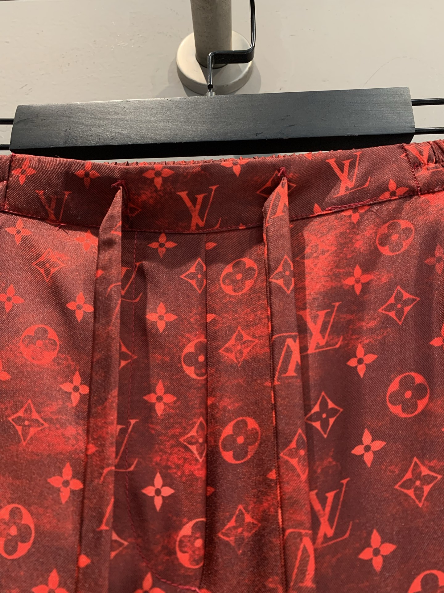 Louis Vuitton Red Monogram Wide Leg Pants