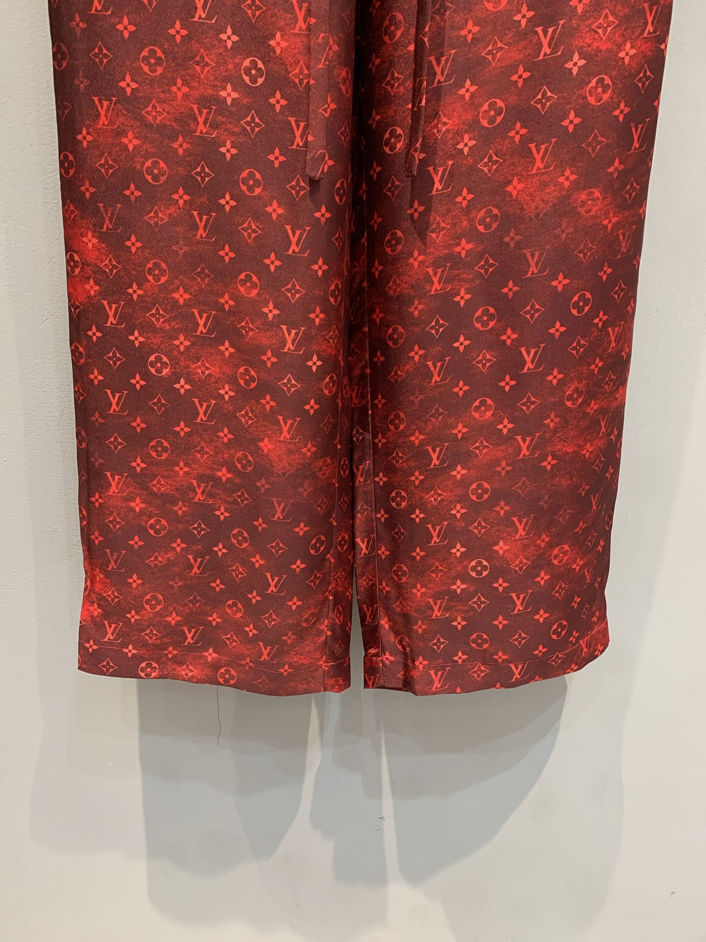 Louis Vuitton Red Monogram Wide Leg Pants