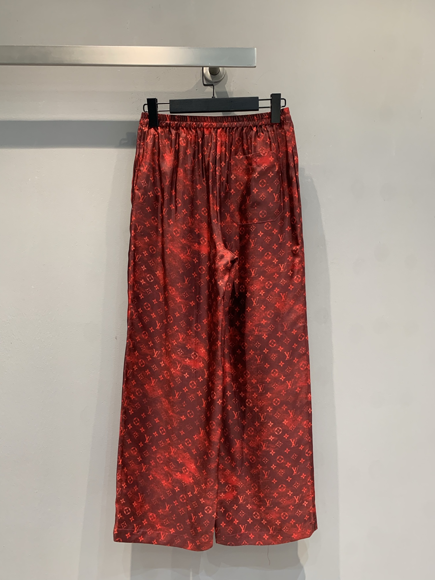 Louis Vuitton Red Monogram Wide Leg Pants