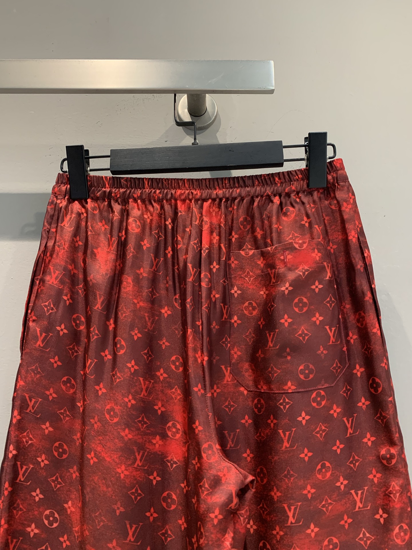 Louis Vuitton Red Monogram Wide Leg Pants