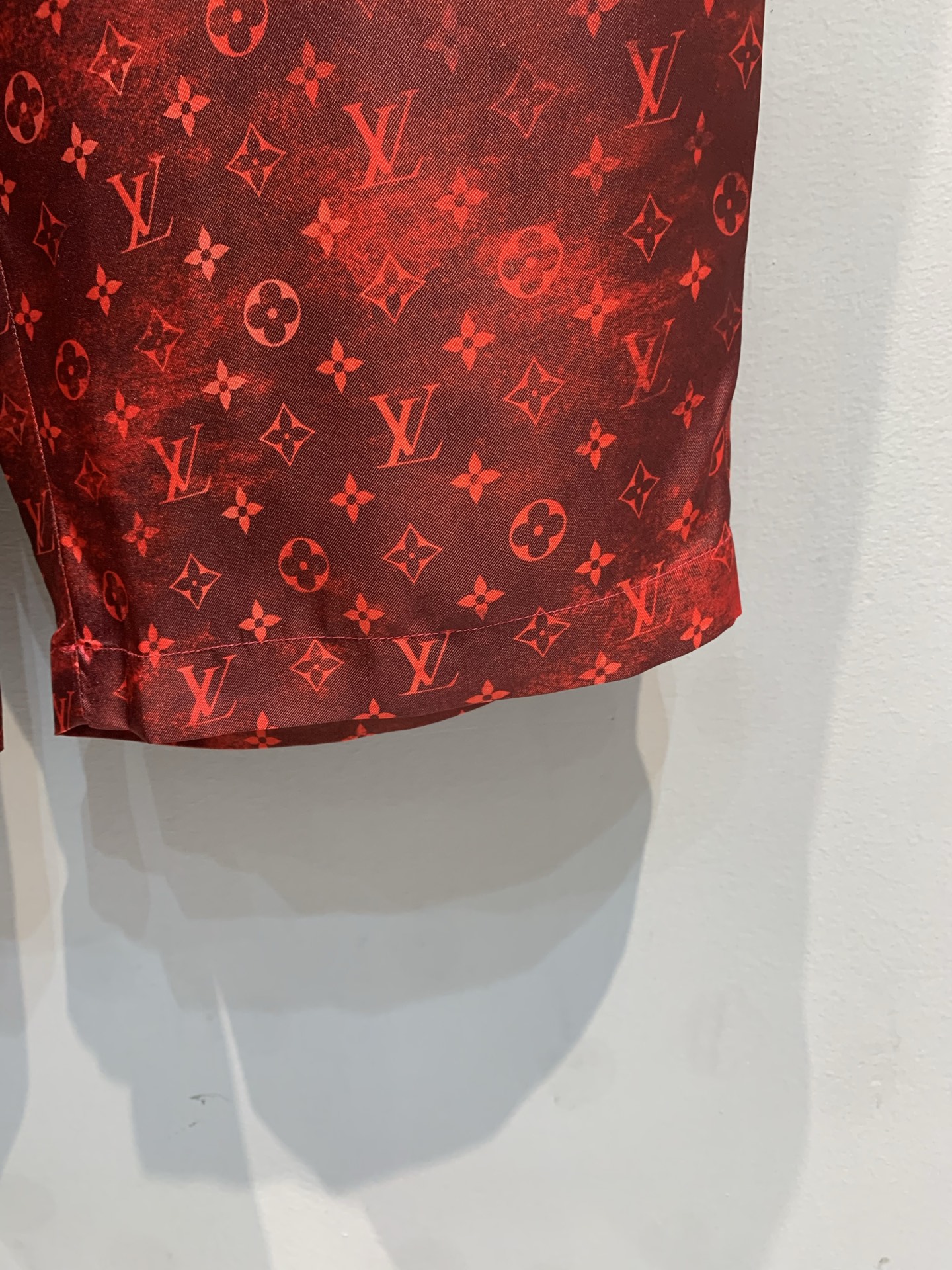 Louis Vuitton Red Monogram Wide Leg Pants