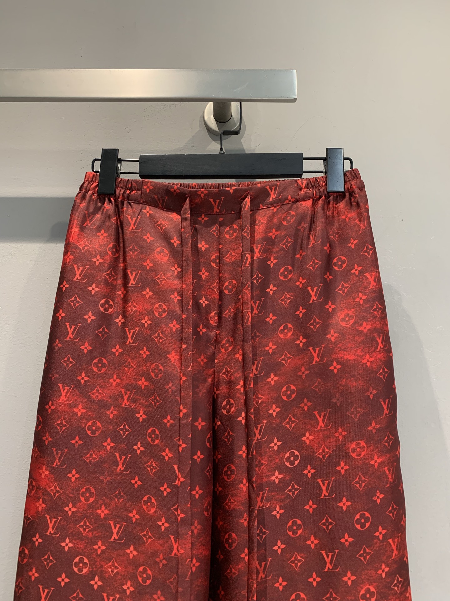 Louis Vuitton Red Monogram Wide Leg Pants