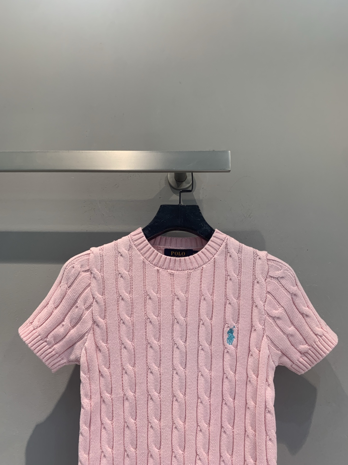 新款🆕 Polo Ralph Lauren麻花针织短袖，经典绞花纹理+圆领设计，修身剪裁超显气质！胸口小