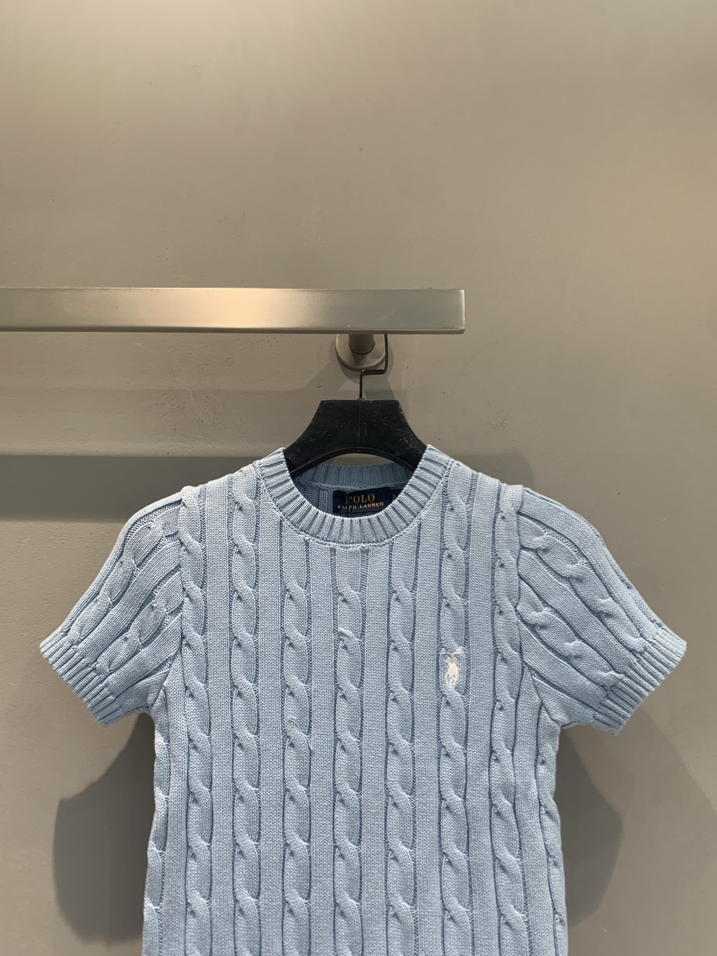 新款🆕 Polo Ralph Lauren麻花针织短袖，经典绞花纹理+圆领设计，修身剪裁超显气质！胸口小