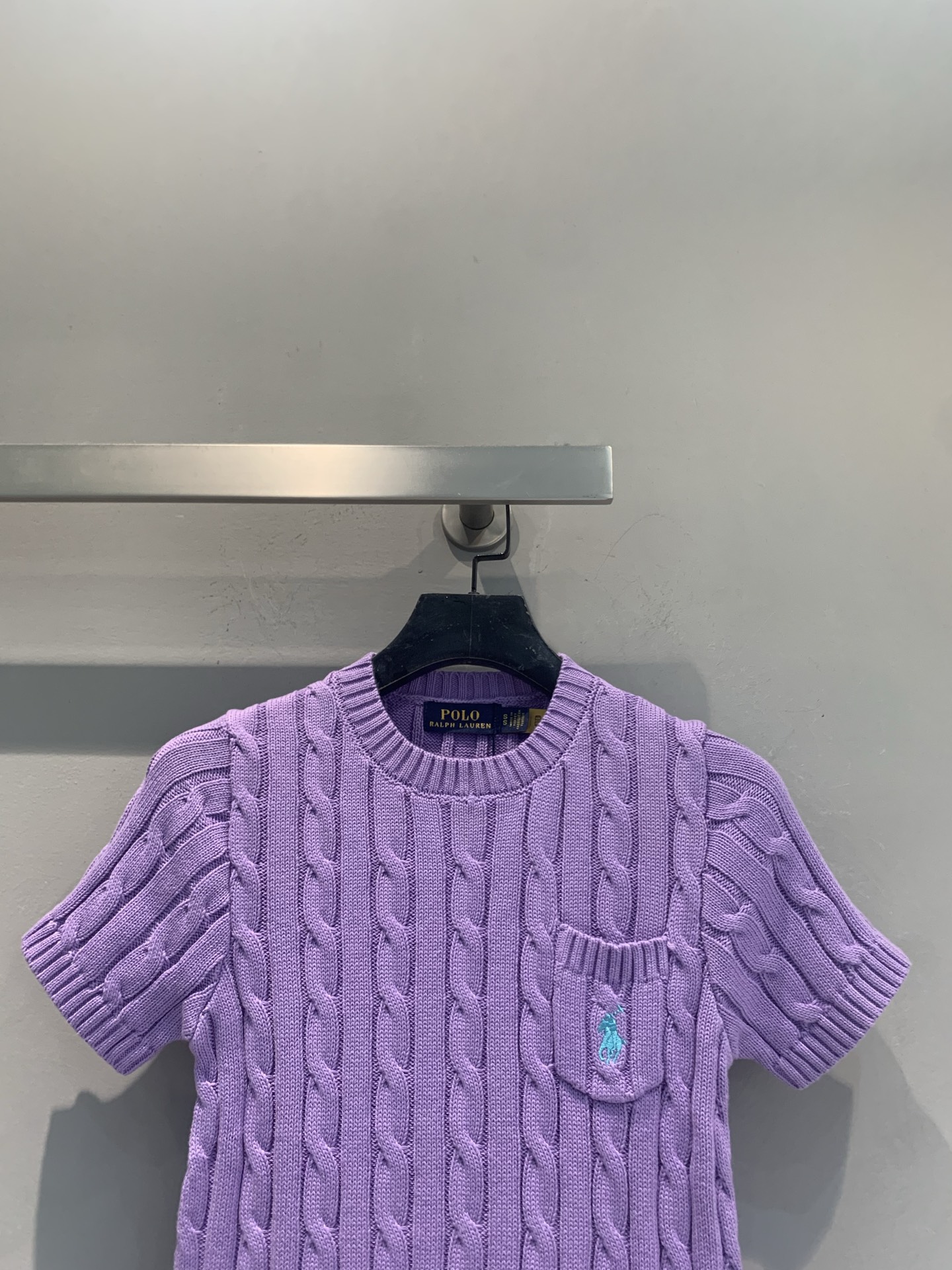 新款🆕 Polo Ralph Lauren麻花针织短袖，经典绞花纹理+圆领设计，修身剪裁超显气质！胸口小