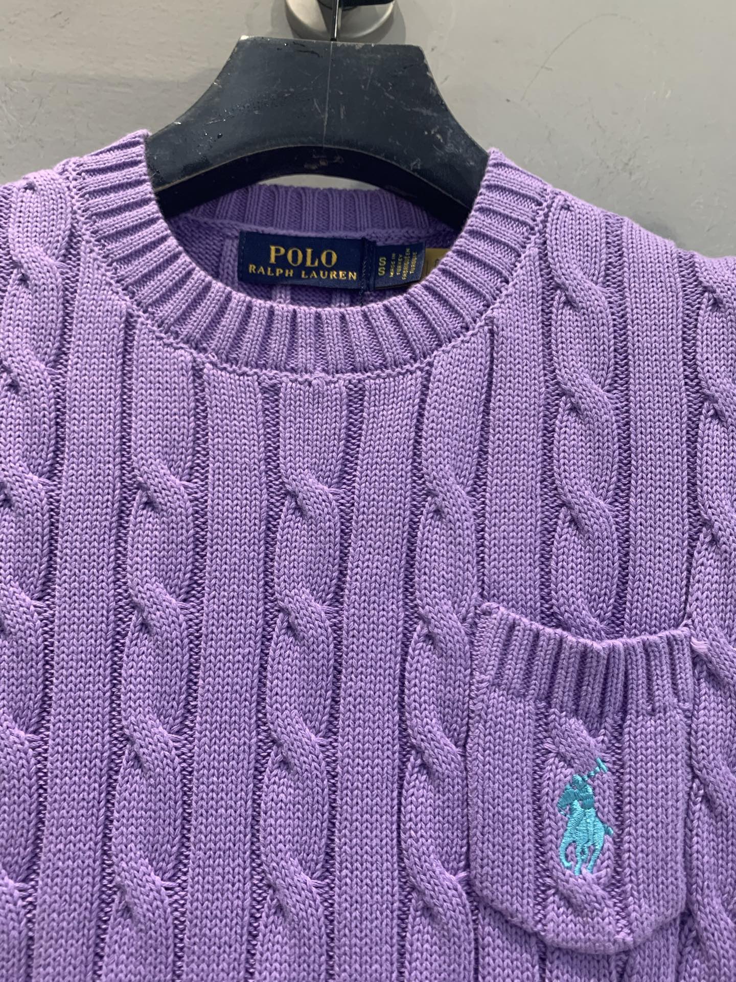 新款🆕 Polo Ralph Lauren麻花针织短袖，经典绞花纹理+圆领设计，修身剪裁超显气质！胸口小