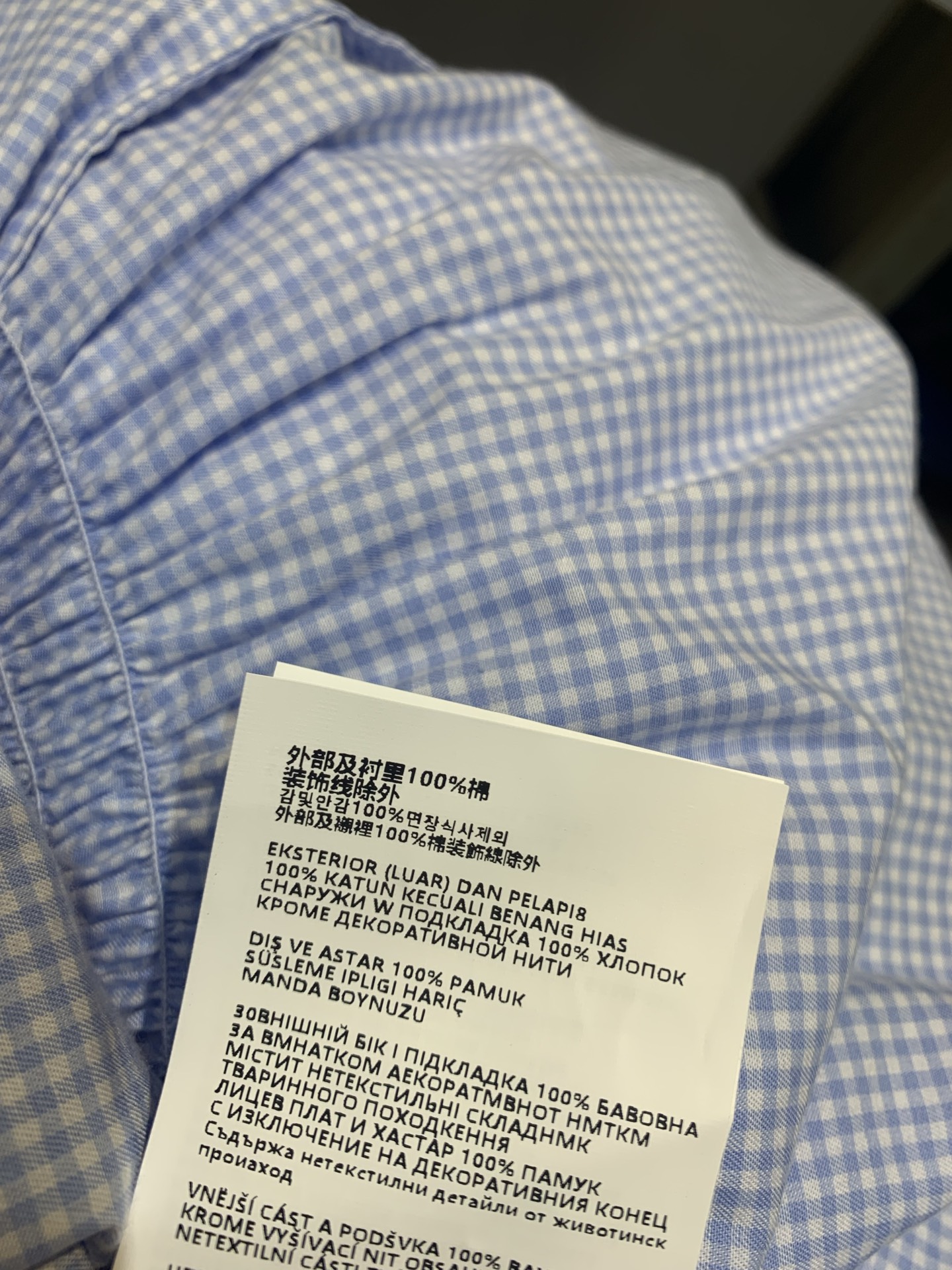 新款🔥出货啦📢 原版开发 Miumi*春夏新款时髦百搭蓝白格纹衬衫裙，府绸面料轻盈透气，春夏穿超舒服！经