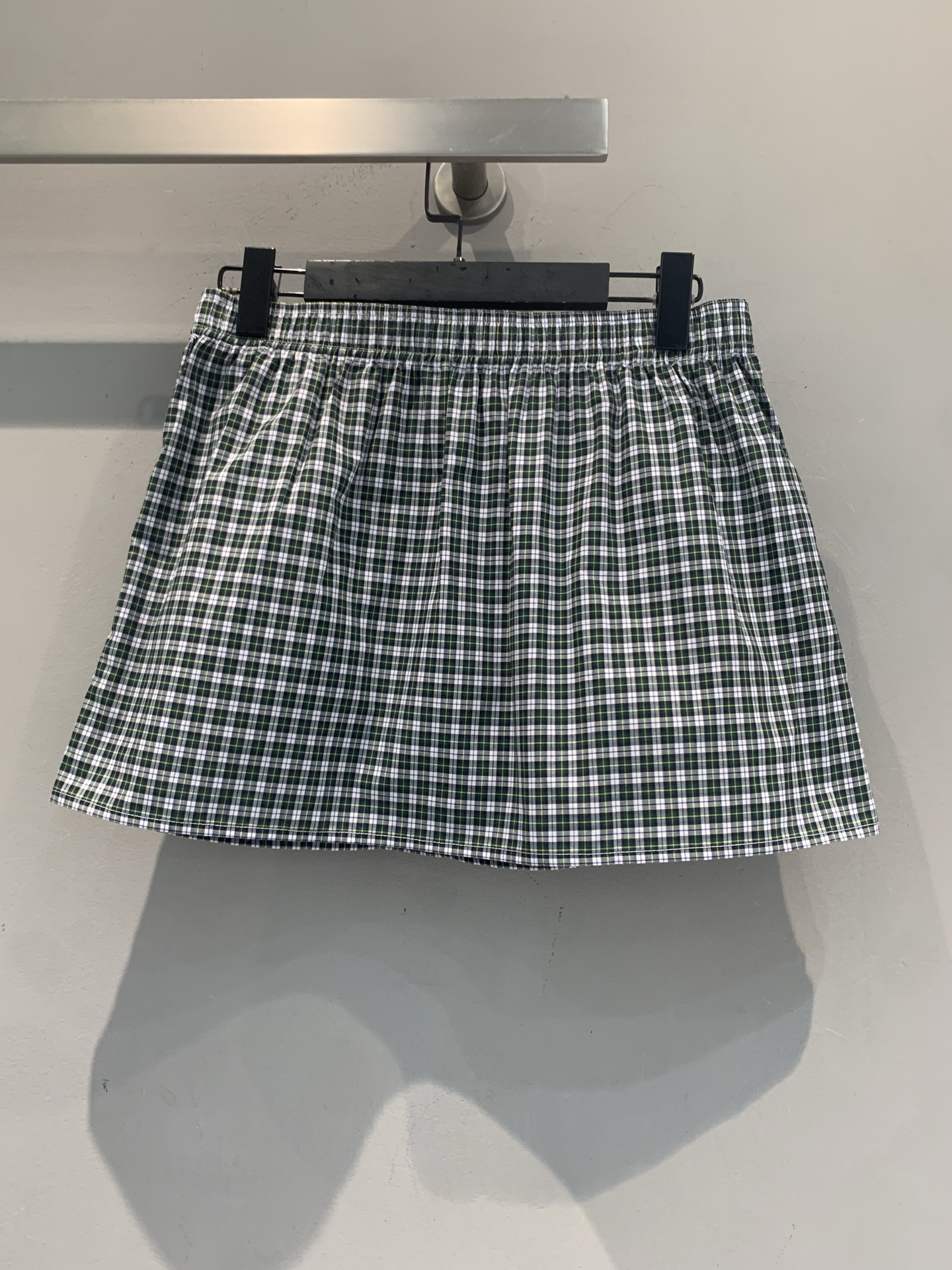 Miu Miu Green Check Mini Skirt