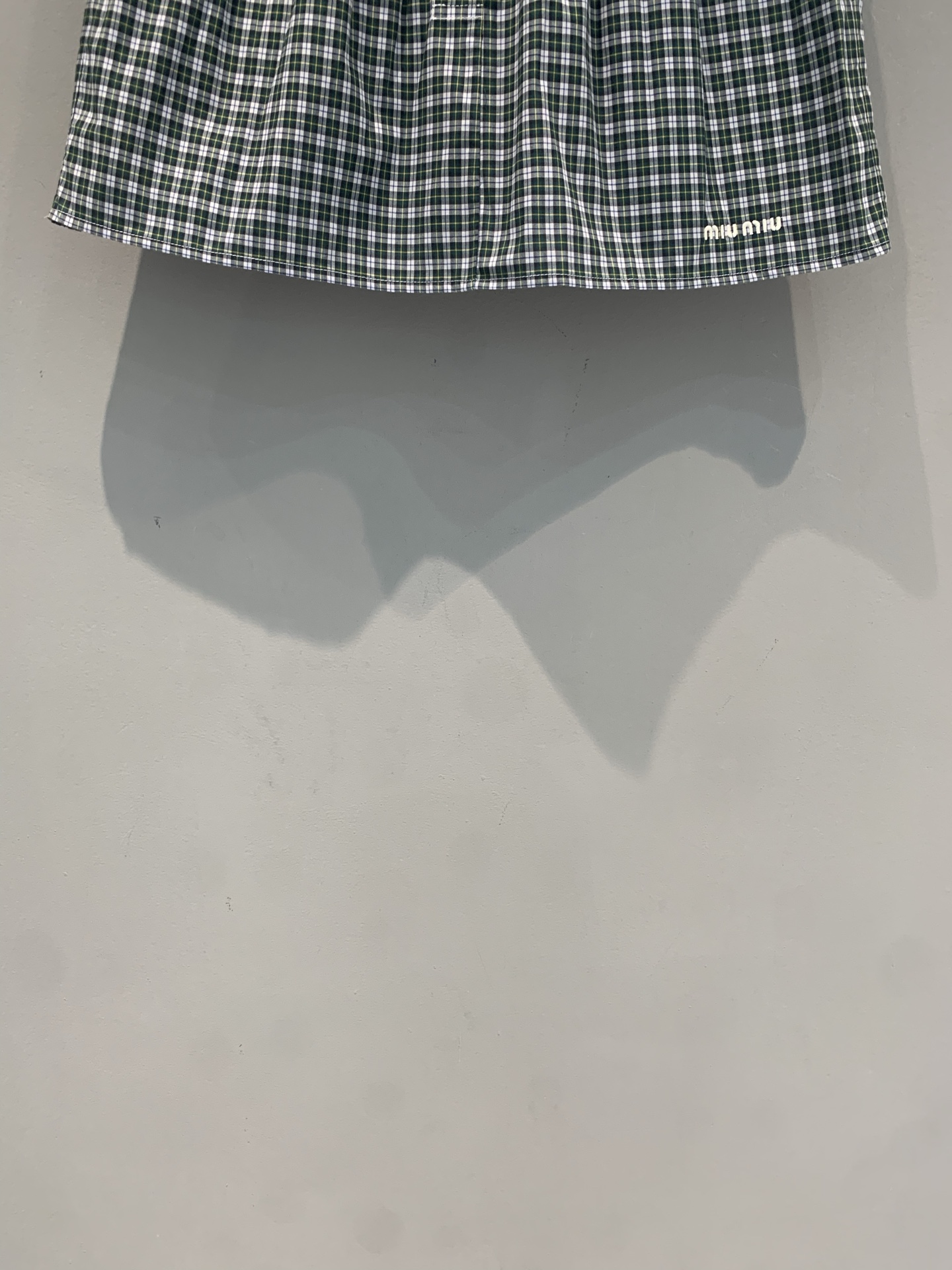 Miu Miu Green Check Mini Skirt