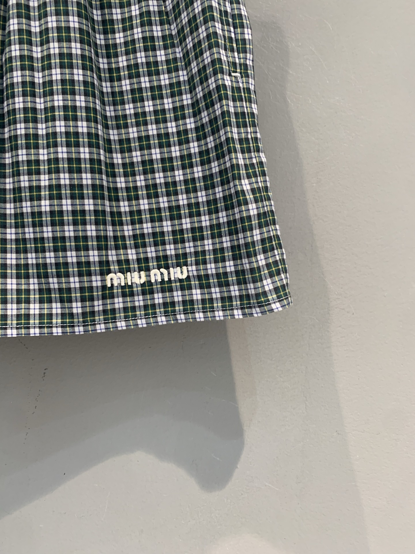 Miu Miu Green Check Mini Skirt