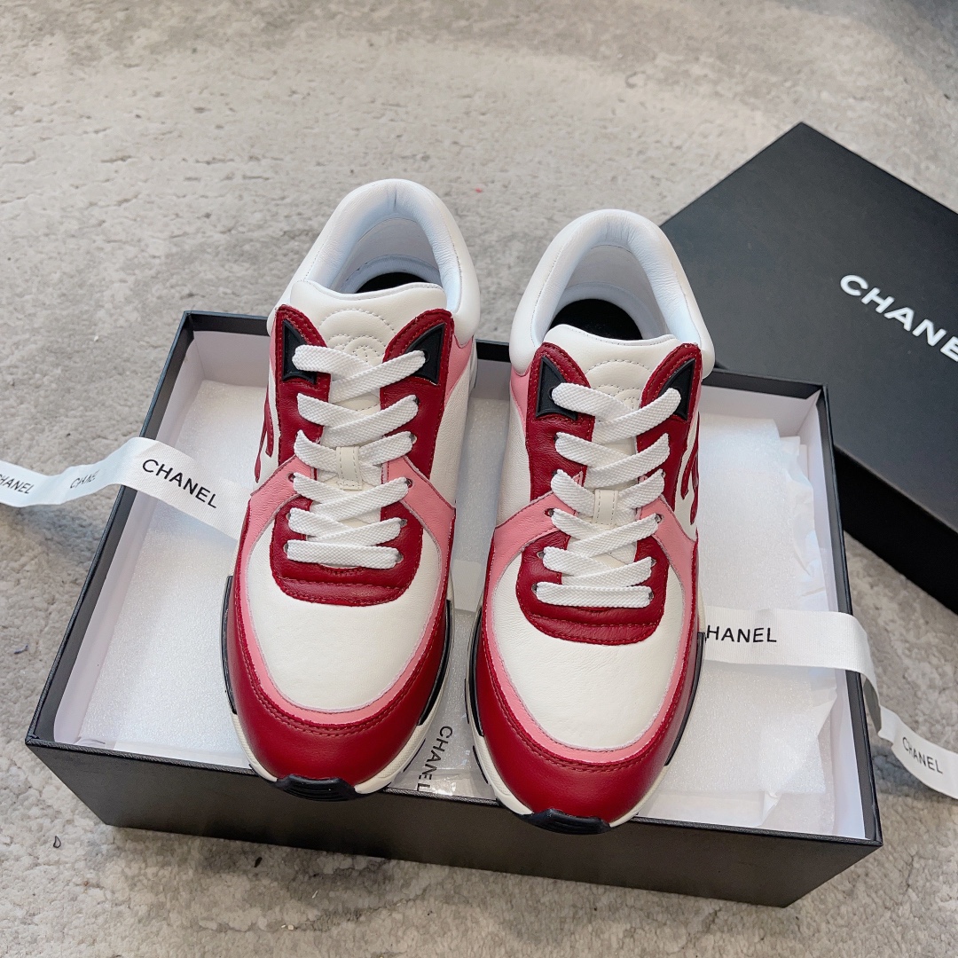 CHANEL 스니커즈 캐주얼화 공식 온라인 스토어 동시 출시 캐주얼 스포츠 스타일 스웨이드 소가죽