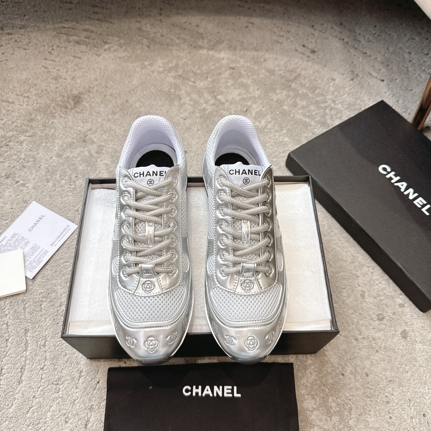 CHANEL кроссовки кежуальные синхронный выпуск с официальным сайтом кежуально-спортивный стиль матовая кожа