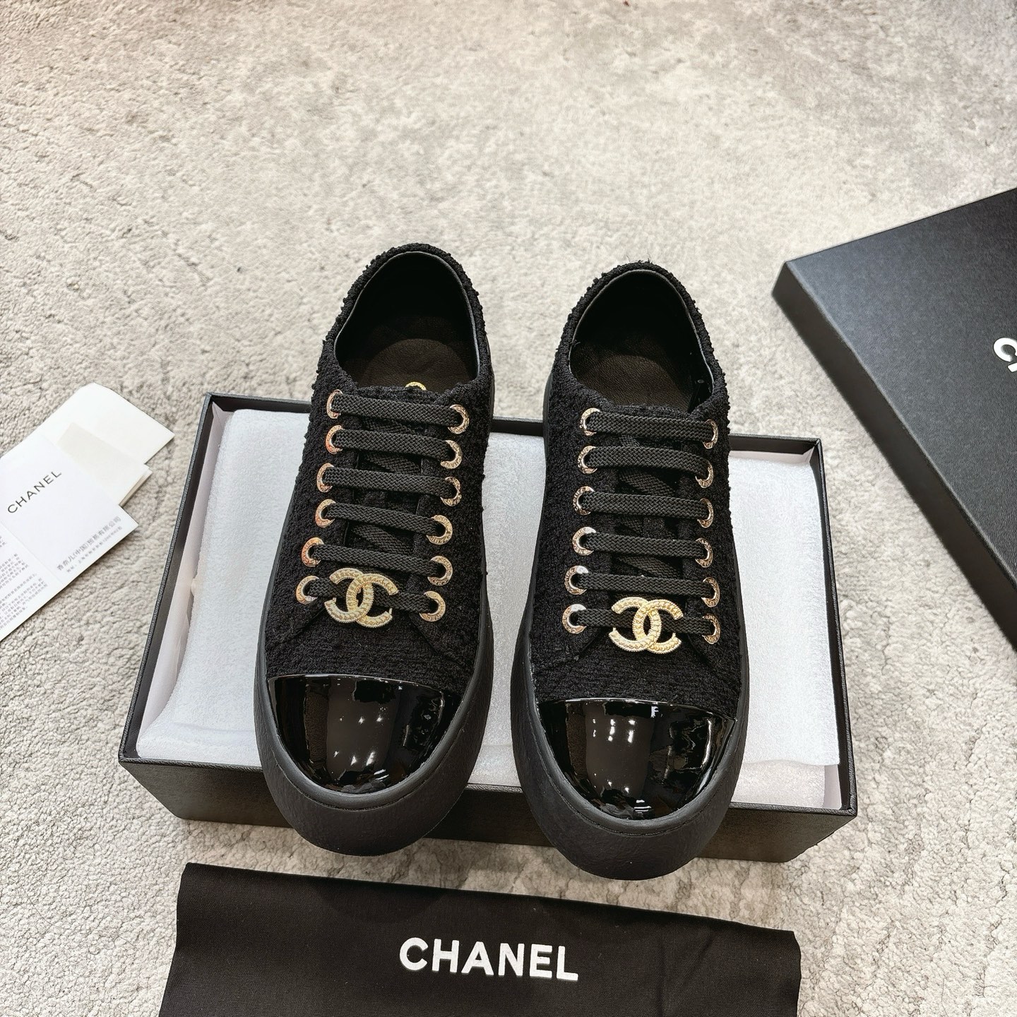 CHANEL красоўкі кэжуал абутак сінхронная продаж на афіцыйным сайце кэжуал спартыўны стыль матавая скура