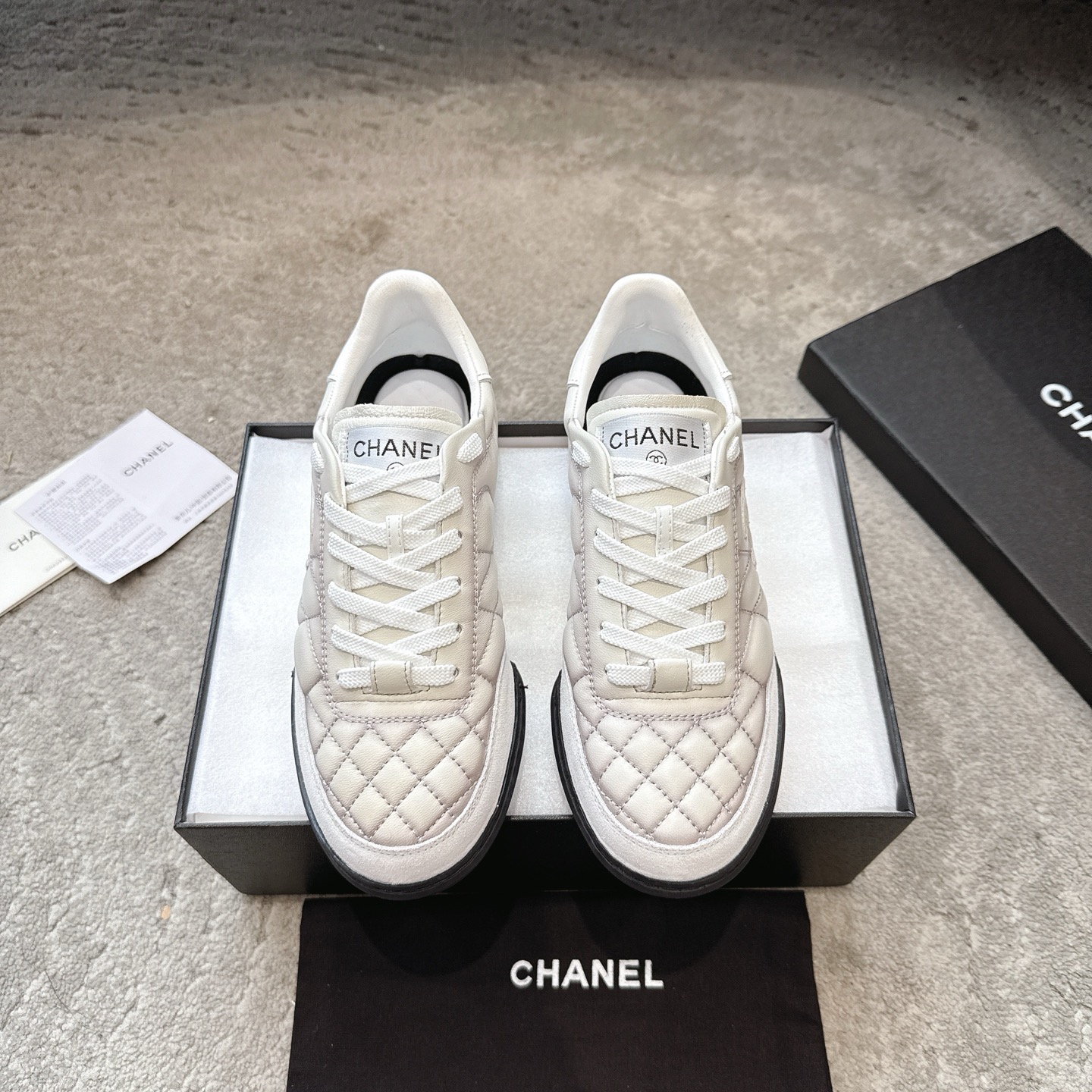 CHANEL красоўкі кэжуал абутак сінхронны выпуск на афіцыйным сайце кэжуал спартыўны стыль матавая скура
