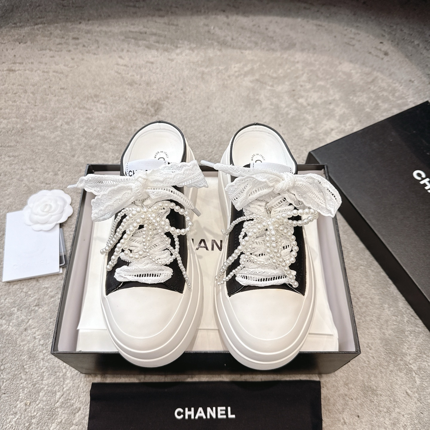CHANEL кроссовки кежуальные синхронный выпуск с официальным сайтом кежуально-спортивный стиль матовая кожа