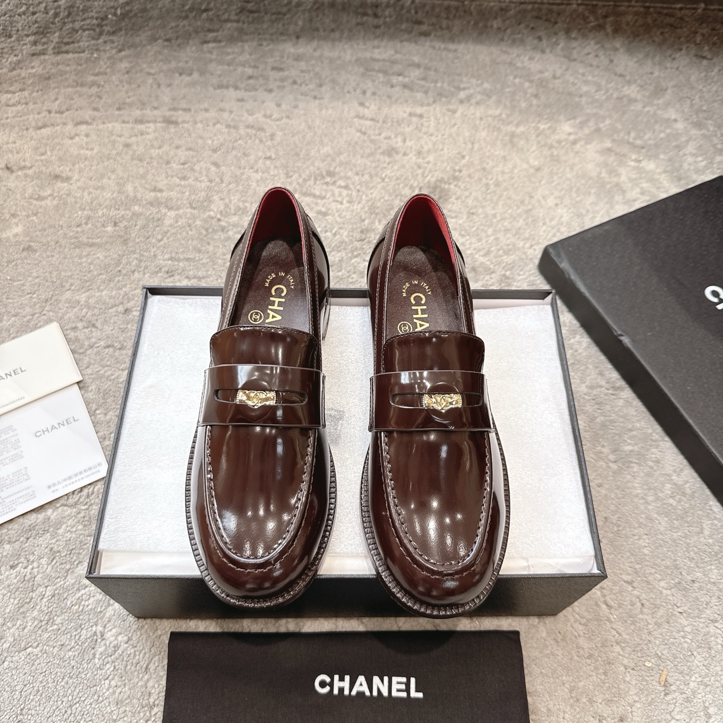 CHANEL мулы  лоферы｜рэтра-раскошныя лоферы｜двайная C-металічная спражка + воскаваная скура