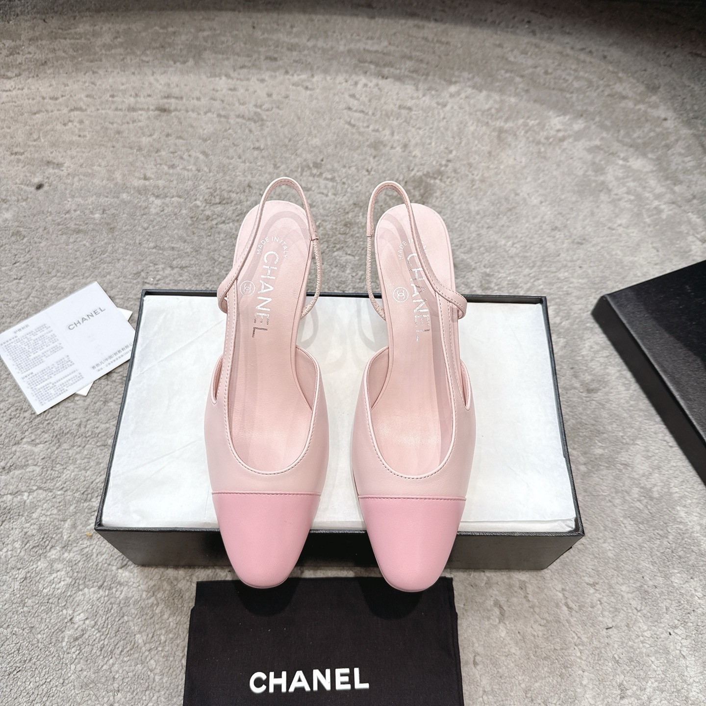 CHANEL トップクラス カウンター級 Sling-back カスタム 白百合同款 混種羊皮+グリッター切替