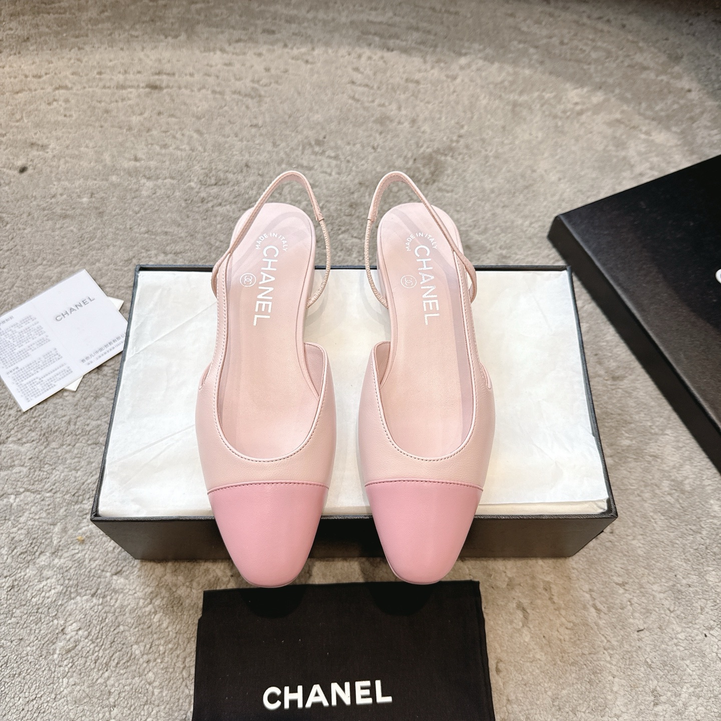 CHANEL トップクラス カウンター級 Sling-back カスタム 白百合同款 混種羊皮+グリッター切替