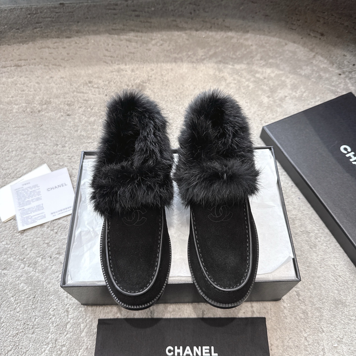 CHANEL мюлі лоферы｜рэтра-раскошныя лоферы｜металічная пражжа з дзвюма C + скура з алейнай воскавай апрацоўкай