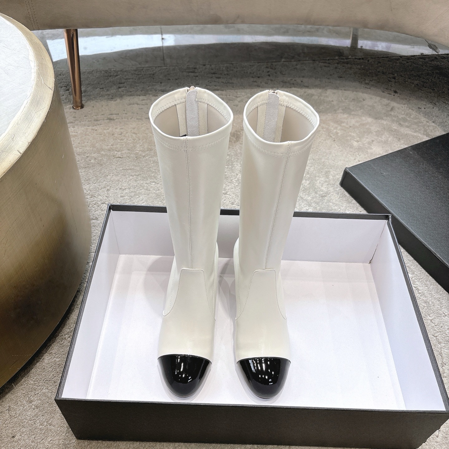 CHANEL 가을/겨울 여성 부츠 슬립온 스트레이트 부츠 라이더 부츠 이탈리아산 천연가죽 아웃솔