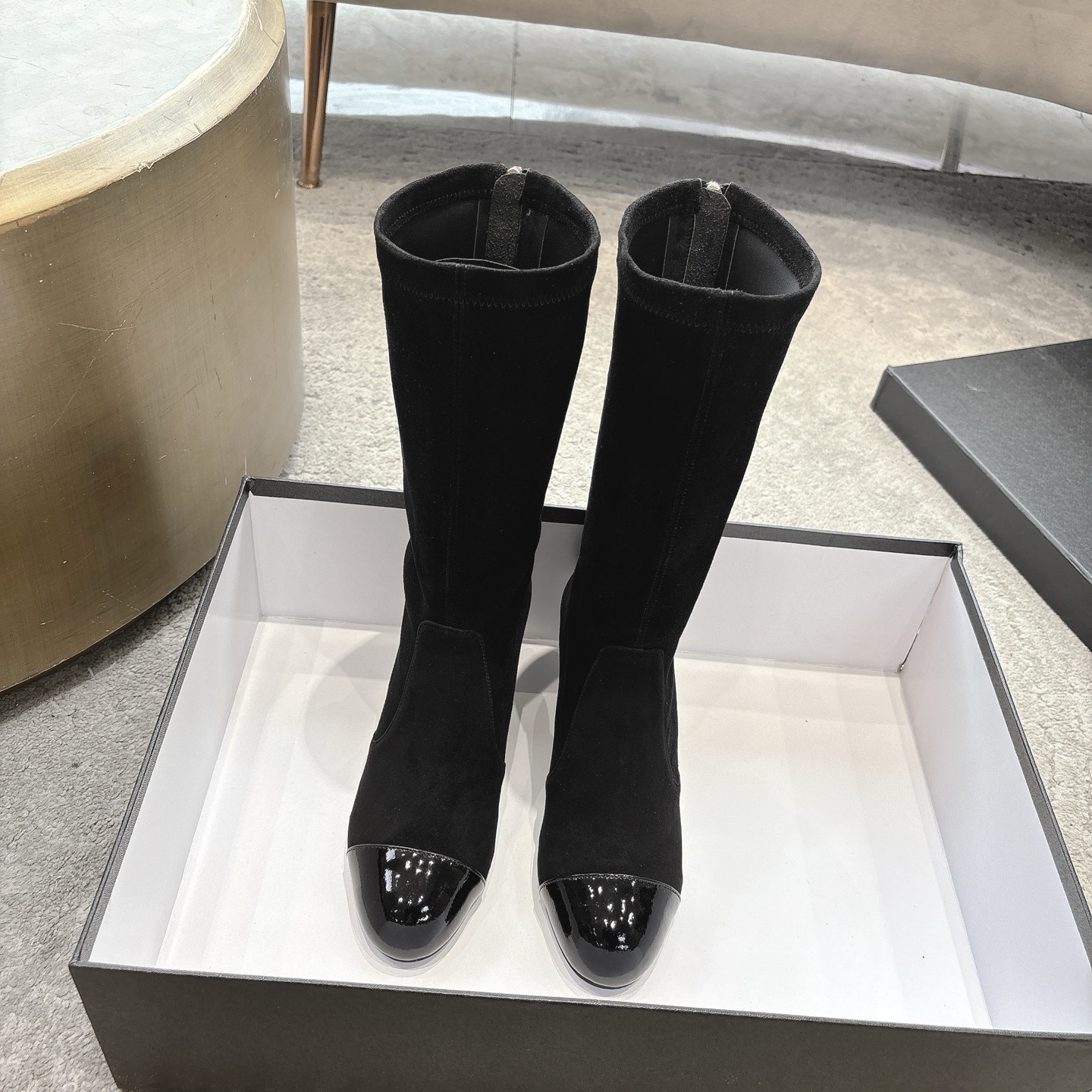 CHANEL 가을/겨울 여성 부츠 슬립온 스트레이트 부츠 라이더 부츠 이탈리아산 천연가죽 아웃솔