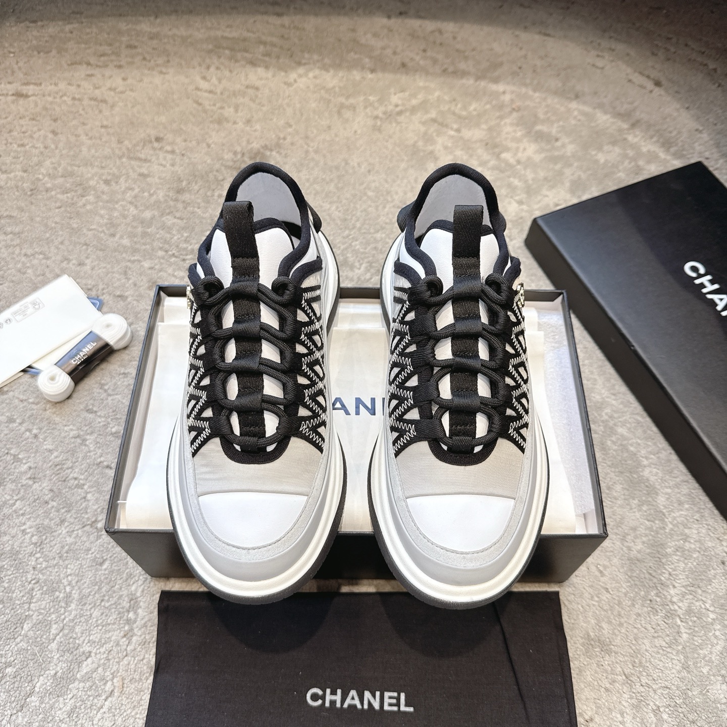 CHANEL vrijetijdsschoenen sneakers｜topklasse boetiek｜meerdere ambachten + colorblock mix-and-match｜volnerf leer