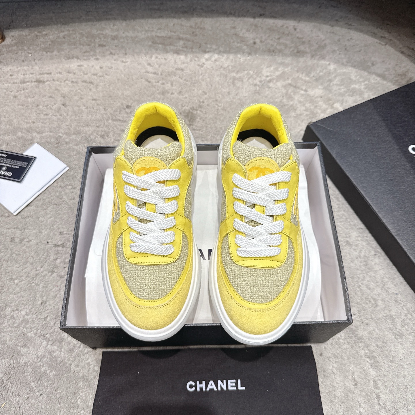 CHANEL vrijetijdsschoenen sneakers｜Topklasse uit de boetiek｜Meerdere technieken + colorblocking mix｜Volnerf rundsleer